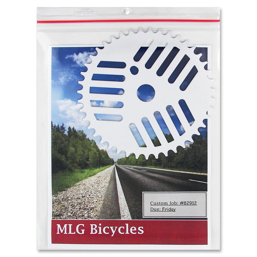 C-Line 82912 Industrial Zipper Seal Shop Ticket Holder - 9" Width x 12" Length Sheet Size - Vinyl - Clear - 15 / Box". Picture 2