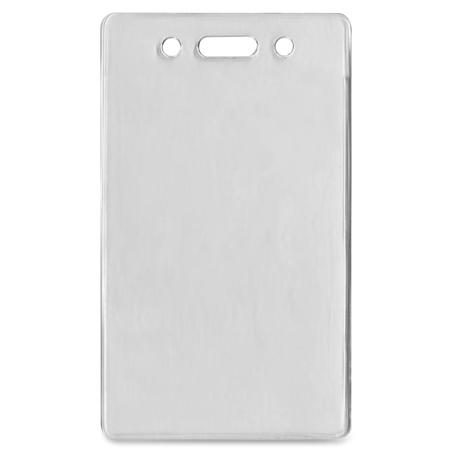 Advantus Proximity Card Vertical Badge Holder - 2.4" x 3.4" - Vinyl - 50 / Pack - Clear. Picture 2