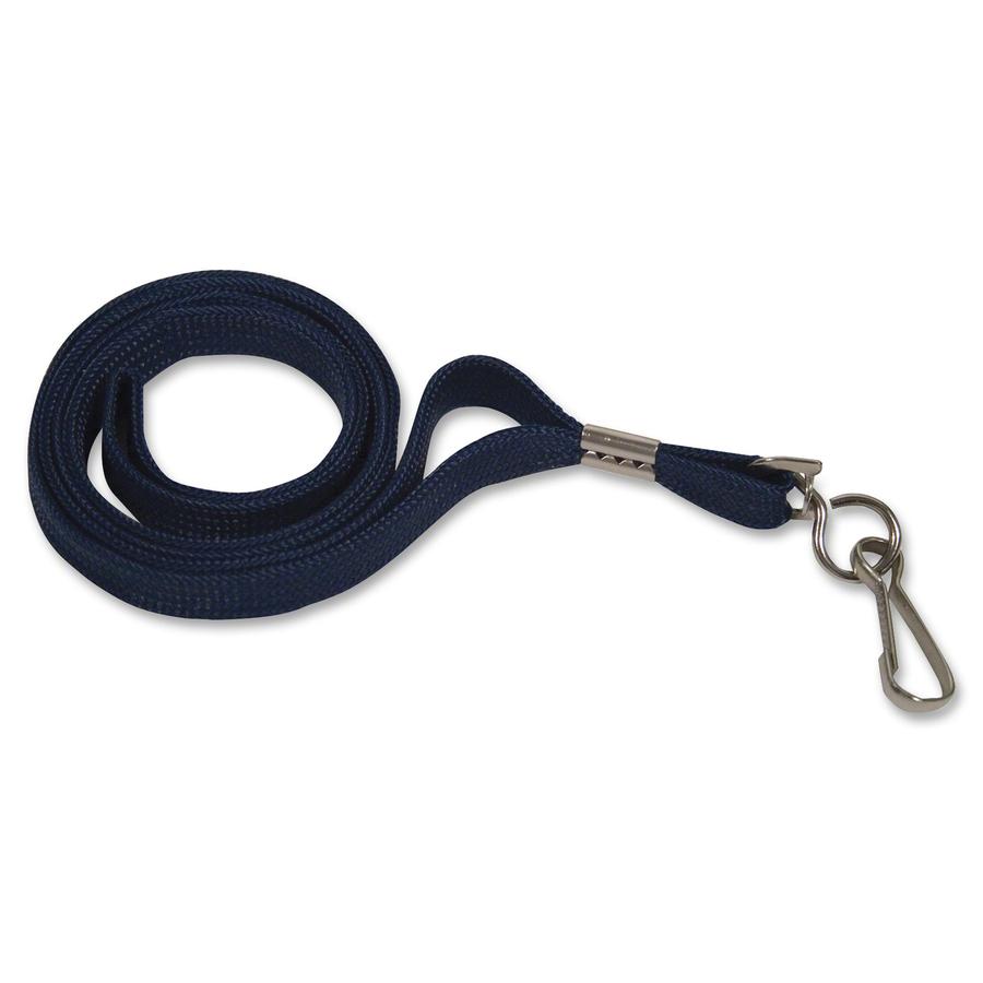 Advantus J-Hook Deluxe Lanyard - 24 / Box - 36" Length - Blue - Nylon, Cotton, Metal. Picture 2