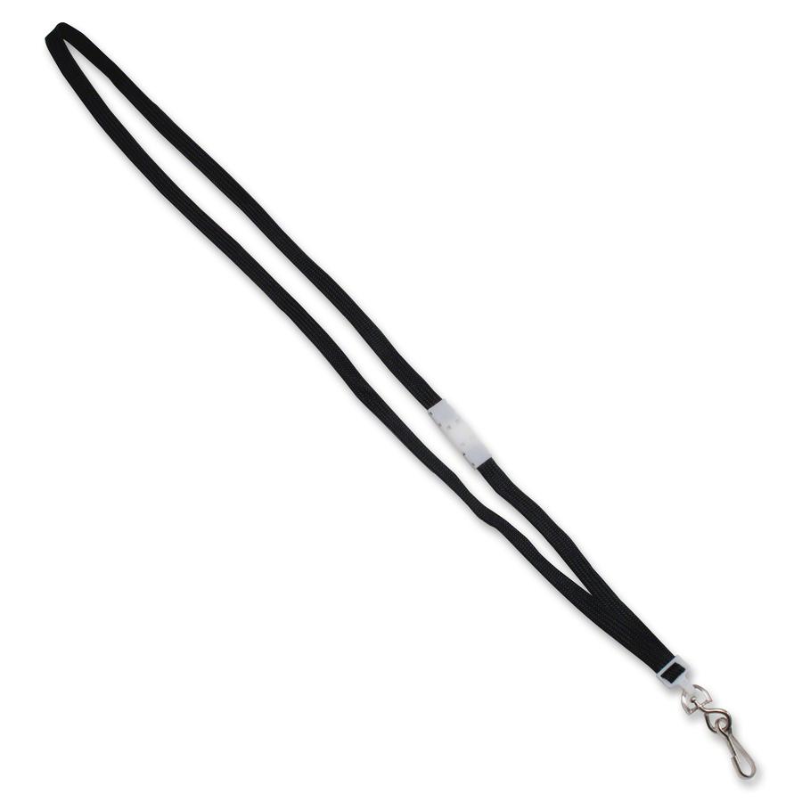 Advantus 36" Deluxe Breakaway Neck Lanyard with J-Hook - 24 / Box - 36" Length - Black - Nylon, Metal. Picture 2