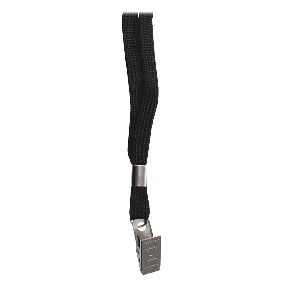Advantus Neck Lanyard with Clip for Badges - 24 / Box - 36" Length - Black. Picture 2