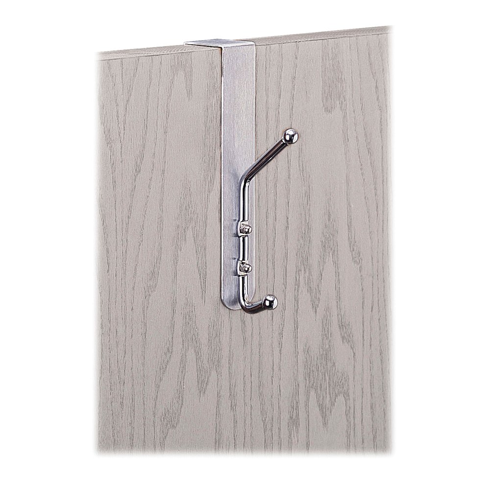 Safco Over-The-Door Coat Hook - 2 Hooks - 10 lb (4.54 kg) Capacity - 8.5" Height x 1.5" Width - 3" Size - for Garment - Steel - Silver - 1 Each. Picture 2