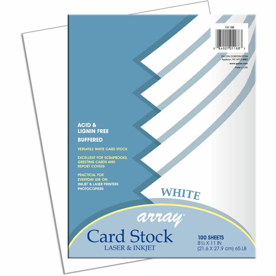 Pacon Cardstock Sheets - White - Letter - 8 1/2" x 11" - 65 lb Basis Weight - Sustainable Forestry Initiative (SFI) - White - 1 Pack. Picture 8