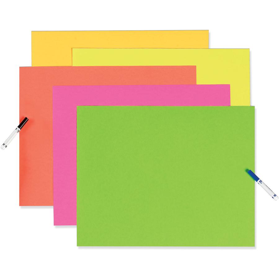 UCreate Fade Resistant Neon Poster Board - 28" Board Height x 22" Board Width - Neon Assorted Surface - Fade Resistant, Rigid - 25 / Carton. Picture 5