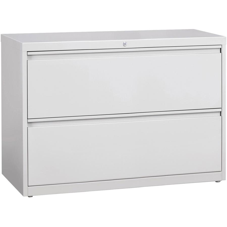 Lorell Fortress Series Lateral File - 42" Width x 18.6" Depth x 28.1" Height - 2 x Drawer(s) for File - Legal, Letter, A4 - Lateral - Rust Proof, Leveling Glide, Ball-bearing Suspension, Interlocking,. Picture 5