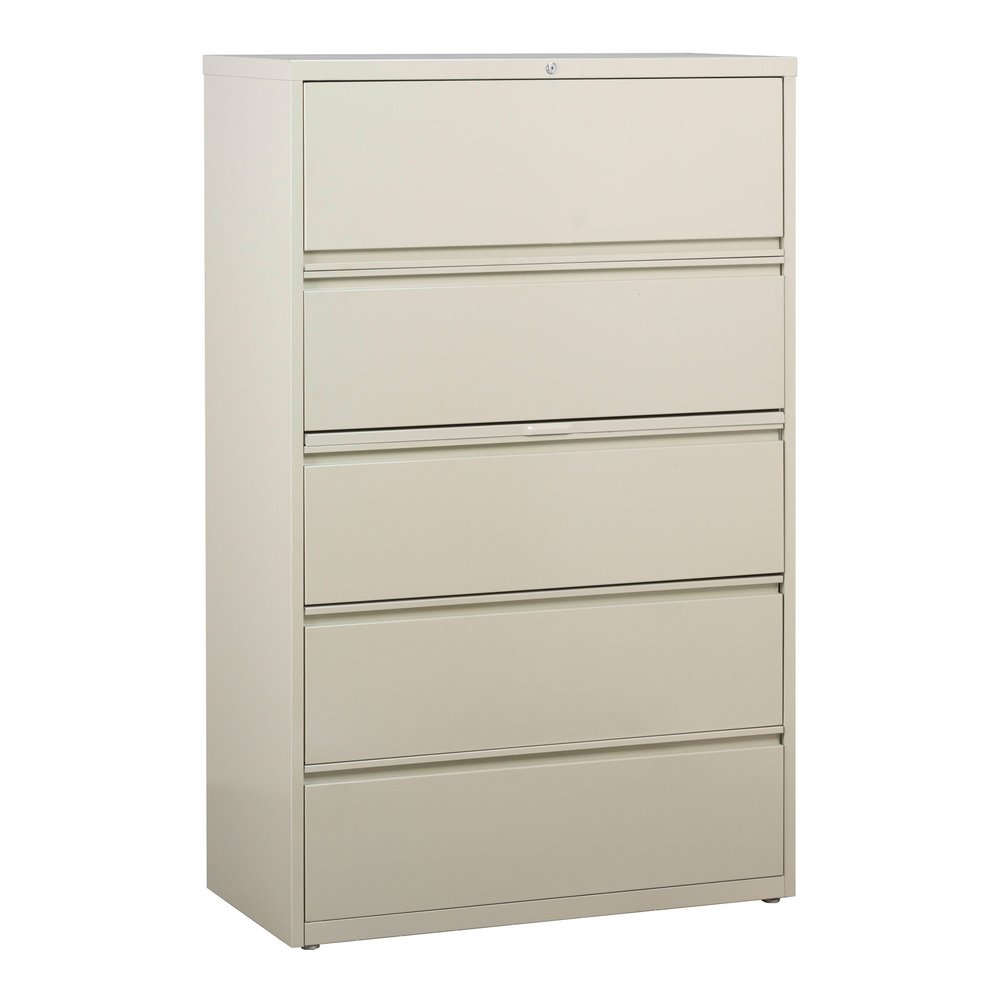Lorell Fortress Series Lateral File - 36" Width x 18.6" Depth x 67.7" Height - 5 x Drawer(s) for File - Legal, Letter, A4 - Lateral - Rust Proof, Leveling Glide, Interlocking, Ball-bearing Suspension,. Picture 11