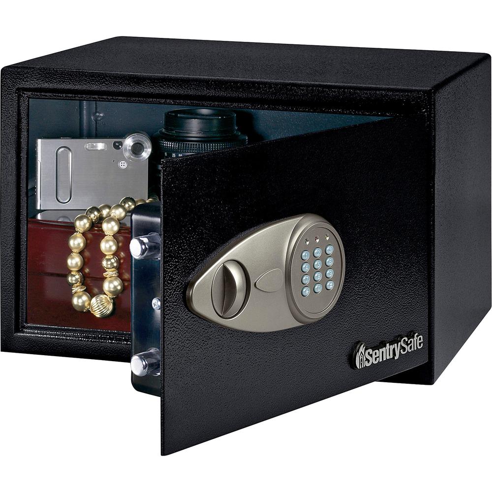 Sentry Safe Small Security Safe with Electronic Lock - 0.50 ft³ - Key Lock - 2 Live-locking Bolt(s) - Internal Size 8.50" Height x 13.62" Width x 8.62" Depth - Overall Size 8.7" Height x 13.8" Width x. Picture 2