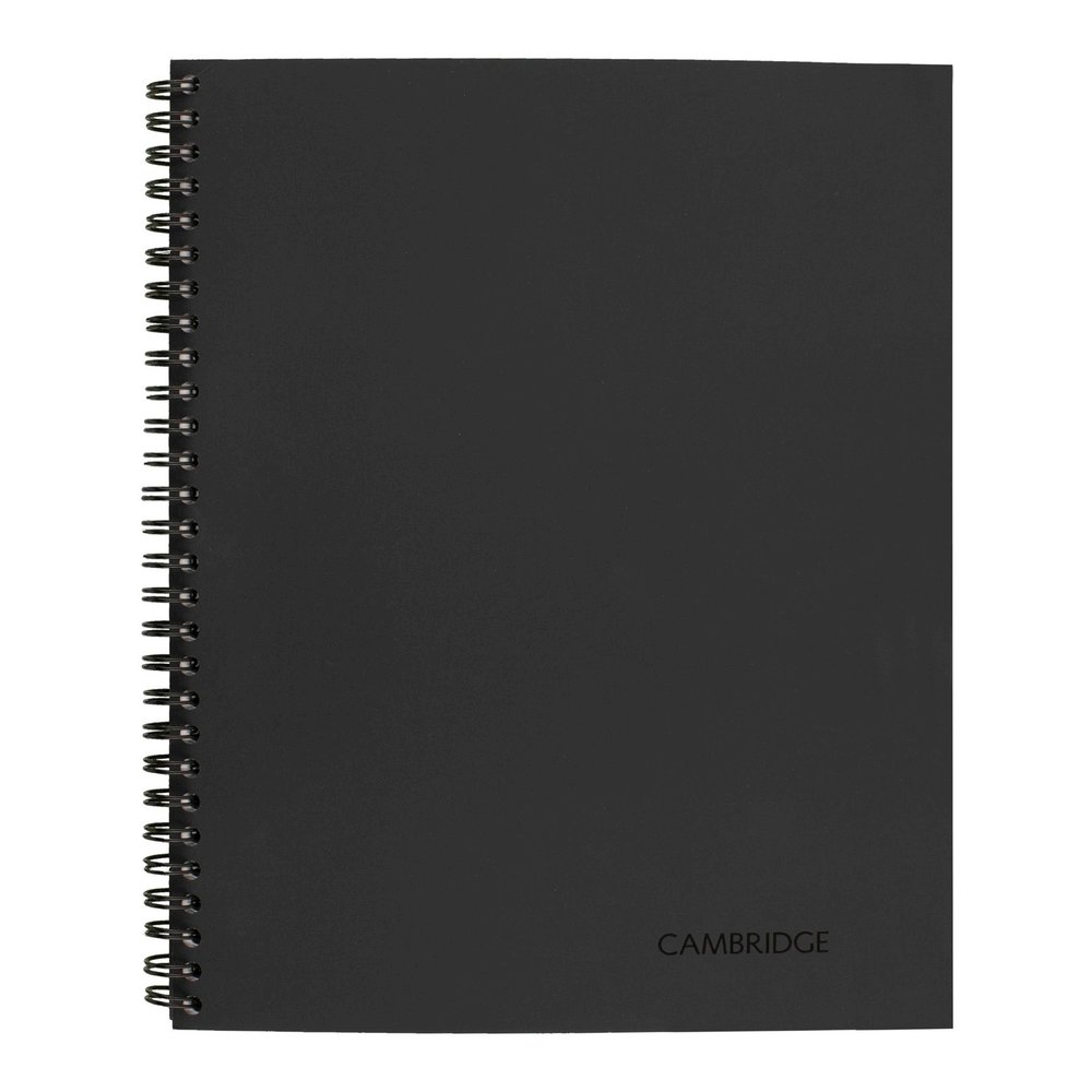 Cambridge Limited Business Notebooks - 80 Sheets - Wire Bound - Legal Ruled Front Ruling - 0.28" Ruled - 20 lb Basis Weight - 8 1/4" x 11" Sheet Size - Black Binding - Black Linen Cover - Perforated, . Picture 9