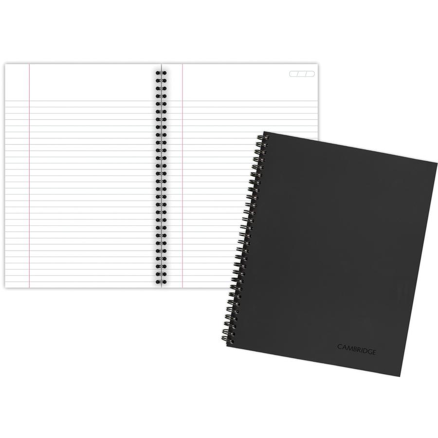 Mead Legal Business Notebook - 80 Sheets - Wire Bound - 0.28" Ruled - 20 lb Basis Weight - 6" x 9 1/2" - Black Paper - BlackLinen Cover - Pocket, Tab, Subject, Perforated, Flexible Cover - 1 Each. Picture 3
