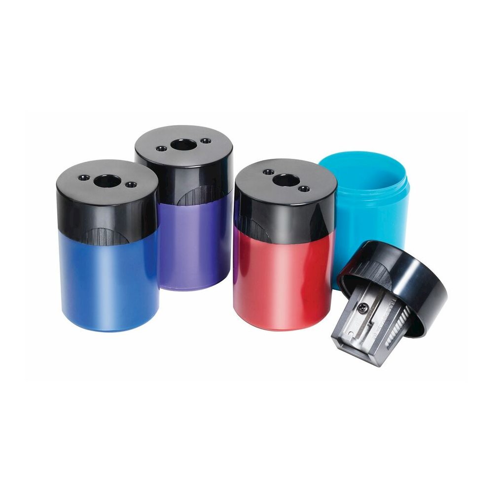 Staedtler Cylinder Metal Blade Pencil Sharpener - 1 Hole(s) - 2.2" Height x 1.5" Width - Metal - Assorted - 10 / Box. Picture 5
