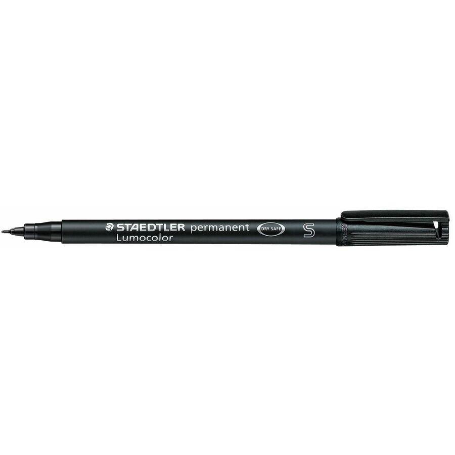 Lumocolor Permanent Pen 313 Permanent Universal Pen S - Refillable - Black Ink - Black Polypropylene Barrel - Writing - 10 / Box. Picture 2