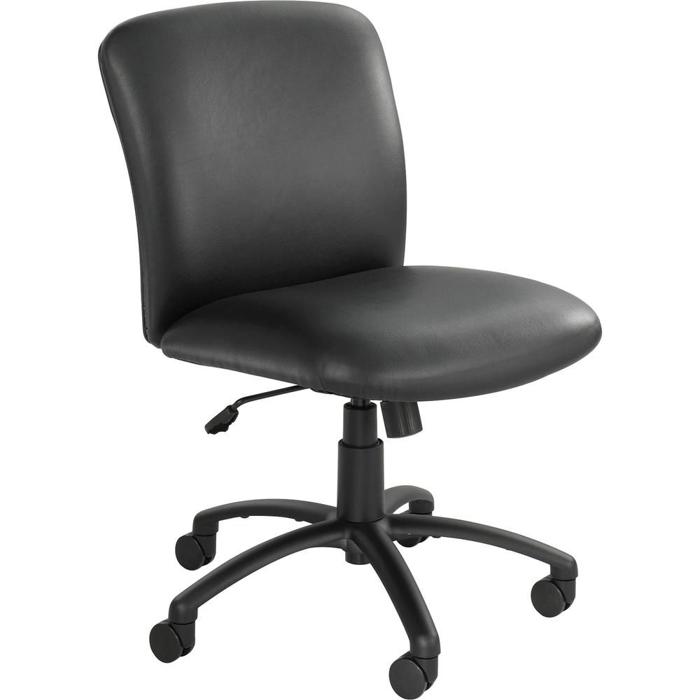 Safco Uber Big and Tall Mid-back Management Chair - Black Seat Color - Vinyl Seat Material - Black Frame Color - 5-star Base - 1 Each. Picture 2