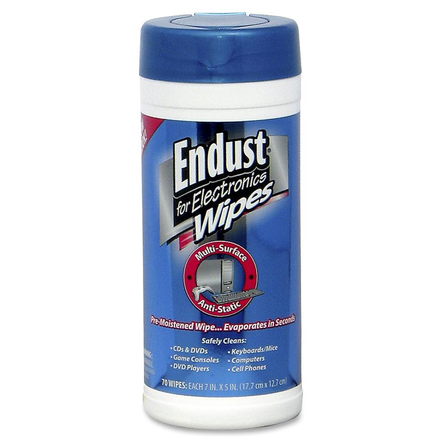Endust Anti-static Computer Cleaning Wipes - For Desktop Computer, PDA, Keyboard, Telephone, Mobile Phone, Audio Equipment, Optical Media, Copier, Fax Machine - Streak-free, Non-abrasive, Anti-static,. Picture 2