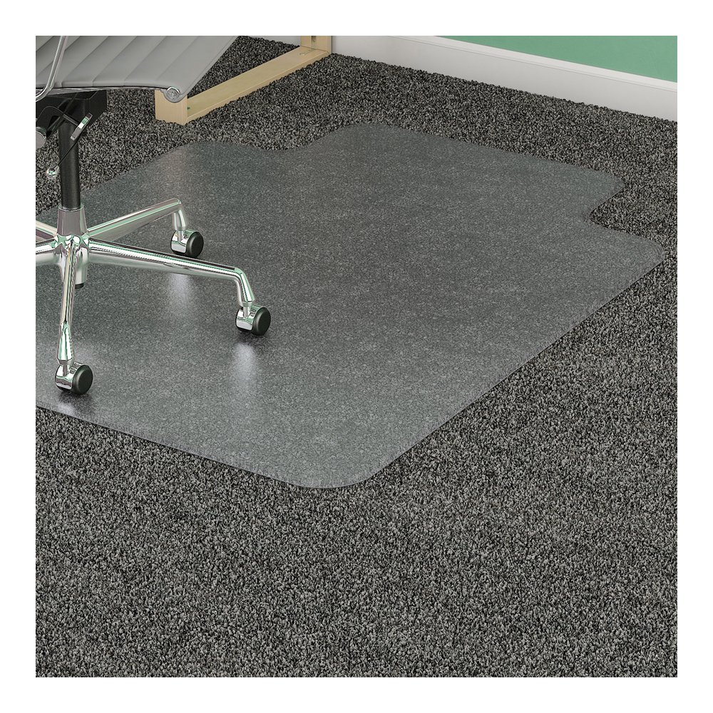 Lorell Standard Lip Chairmat - 48" Length x 36" Width x 0.133" Thickness - Lip Size 10" Length x 19" Width - Vinyl - Clear - 1Each. Picture 3