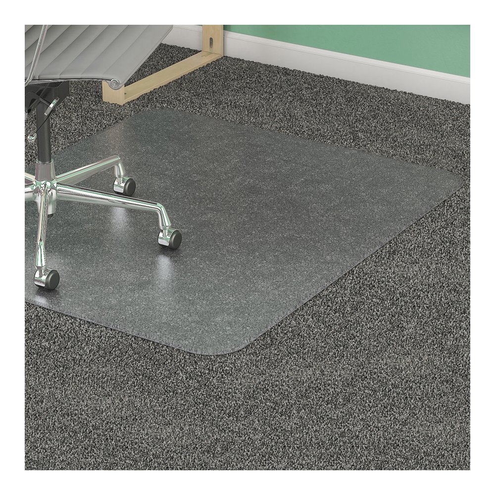 Lorell Rectangular Chair Mat for Medium-Pile Carpet - 48" x 60" - Carpeted Floor - 60" Length x 48" Width x 60" Depth x 0.100" Thickness - Rectangular - Vinyl - Clear - 1 Each. Picture 2