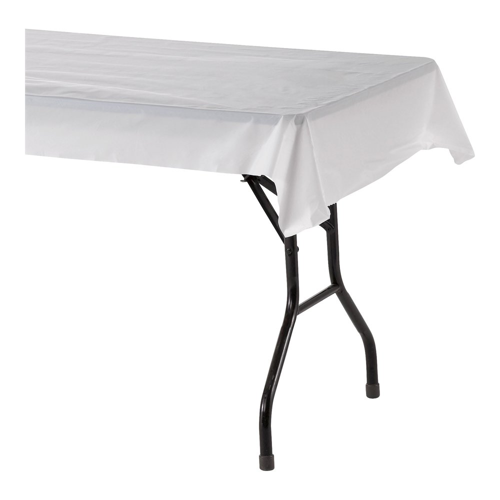 Genuine Joe Banquet-Size Plastic Tablecover - 300 ft Length x 40" Width - Plastic - White - 1 Roll. Picture 7