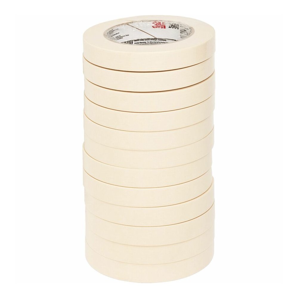 Highland Economy Masking Tape - 60 yd Length x 0.71" Width x 4.4 mil Thickness - 3" Core - Tan - Rubber Backing - For Labeling, Bundling, Wrapping, Mounting, Holding - 12 / Pack. Picture 5