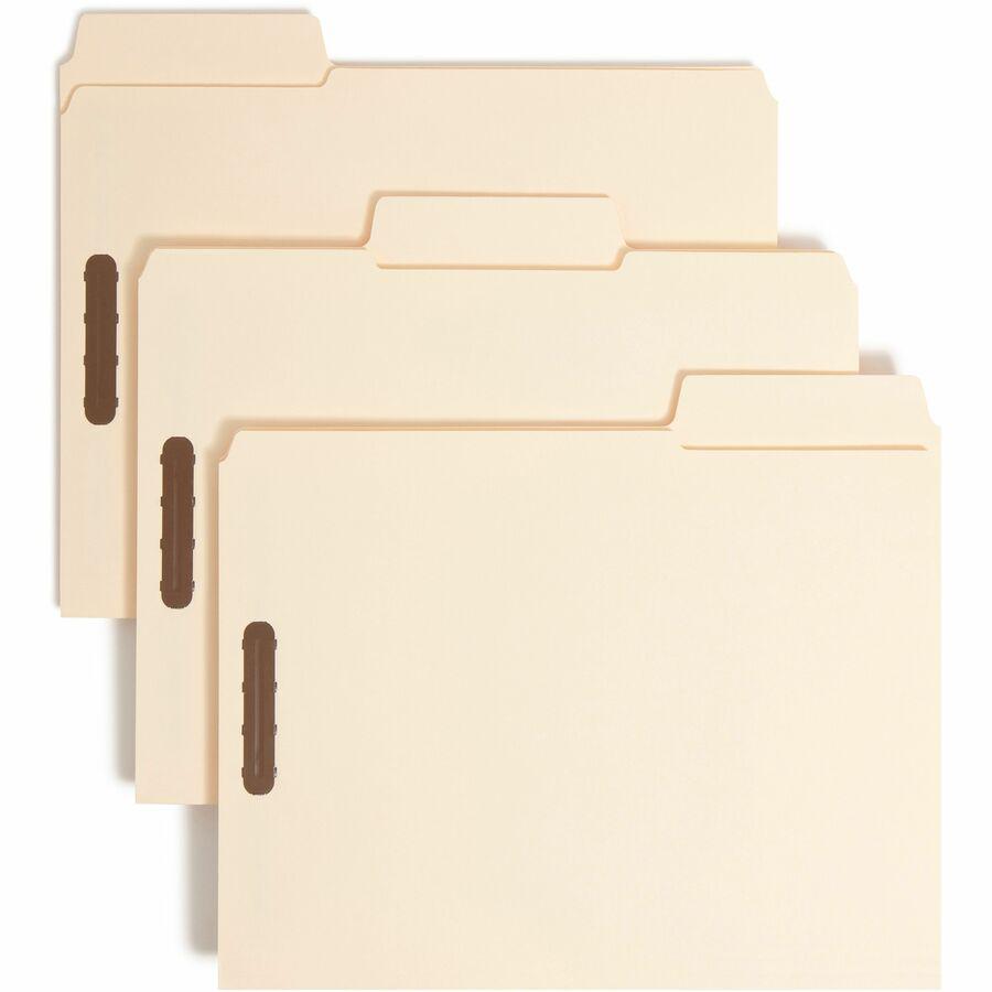 Smead SuperTab 1/3 Tab Cut Letter Recycled Fastener Folder - 8 1/2" x 11" - 3/4" Expansion - 2 x 2K Fastener(s) - 2" Fastener Capacity - Top Tab Location - Assorted Position Tab Position - Manila - Ma. Picture 9