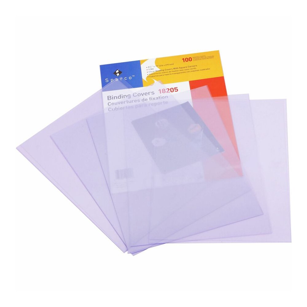 Sparco 18205 Letter Presentation Cover - 8 1/2" x 11" - Plastic - Clear - Spill Proof, Tear Proof - 100 / Box. Picture 6