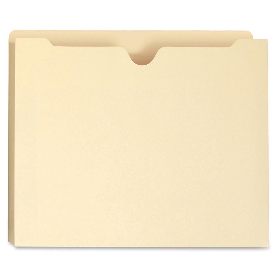 Smead Straight Tab Cut Letter Recycled File Jacket - 8 1/2" x 11" - 2" Expansion - Top Tab Location - 11 pt. - 2 Plys - Manila - Acid-free, Slip Resistant, Reinforced Tab - 100% Recycled - 50 / Box. Picture 4