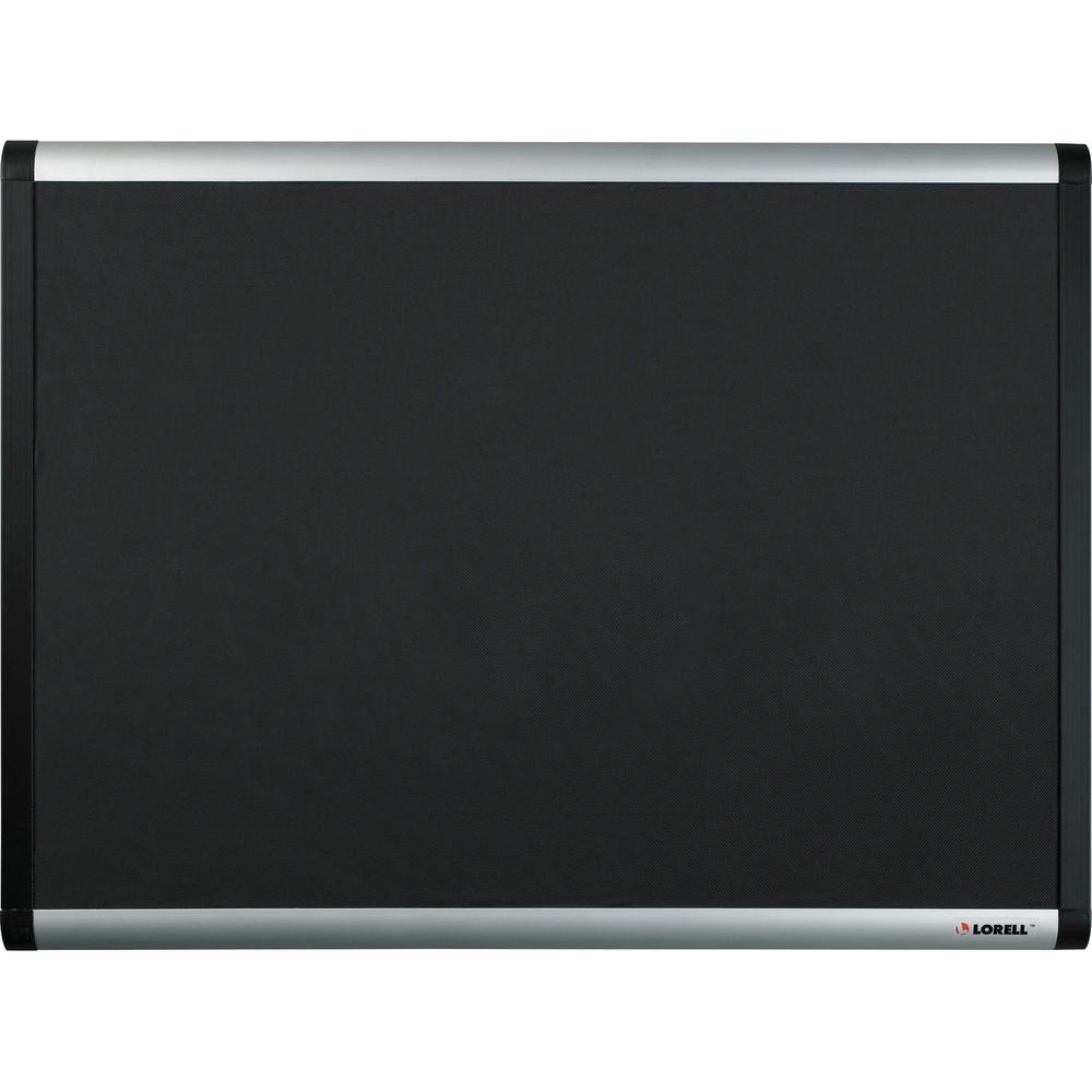 Lorell Mesh Bulletin Board - 36" Board Height x 48" Board Width - Fabric Surface - Black Anodized Aluminum Frame - 1 Each. Picture 3