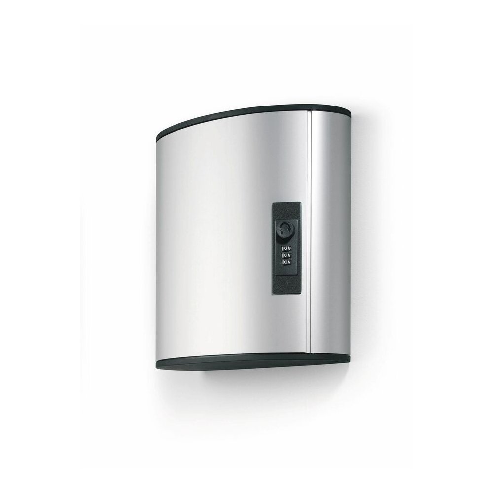 DURABLE Predrilled Brushed Key Cabinet - 11.9" Width x 4.9" Depth x 11" Height - Security Lock - Silver - Aluminum. Picture 4
