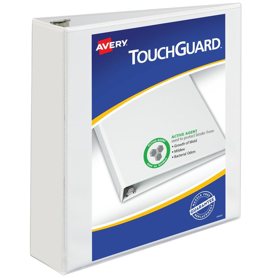 Avery&reg; TouchGuard View 3 Ring Binder - 2" Binder Capacity - Letter - 8 1/2" x 11" Sheet Size - 530 Sheet Capacity - 3 x Slant Ring Fastener(s) - 4 Pocket(s) - Polypropylene - Recycled - Pocket, Du. Picture 5
