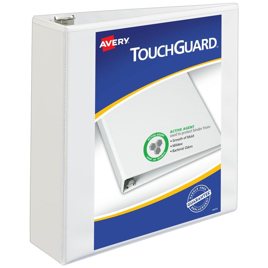 Avery&reg; TouchGuard View 3 Ring Binder - 3" Binder Capacity - Letter - 8 1/2" x 11" Sheet Size - 635 Sheet Capacity - 3 x Slant Ring Fastener(s) - 4 Pocket(s) - Polypropylene - Recycled - Pocket, Du. Picture 5