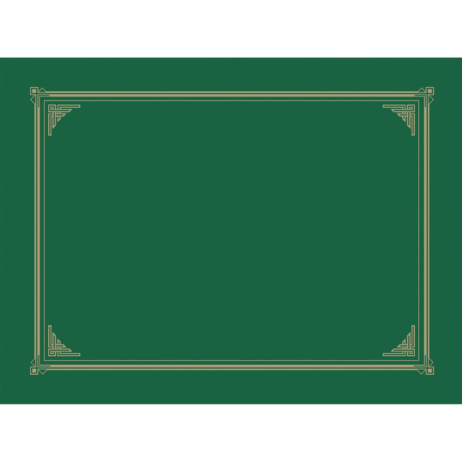Geographics A4, Letter Recycled Certificate Holder - 8 19/64" x 11 45/64" , 8 1/2" x 11" , 8" x 10" - Green - 30% Recycled - 6 / Pack. Picture 2