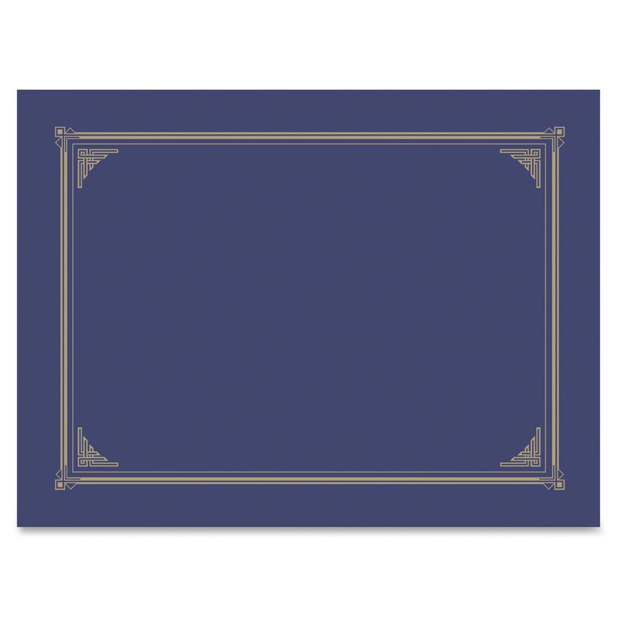 Geographics A4, Letter Recycled Certificate Holder - 8 19/64" x 11 45/64" , 8 1/2" x 11" , 8" x 10" - Metallic Blue - 30% Recycled - 6 / Pack. Picture 2