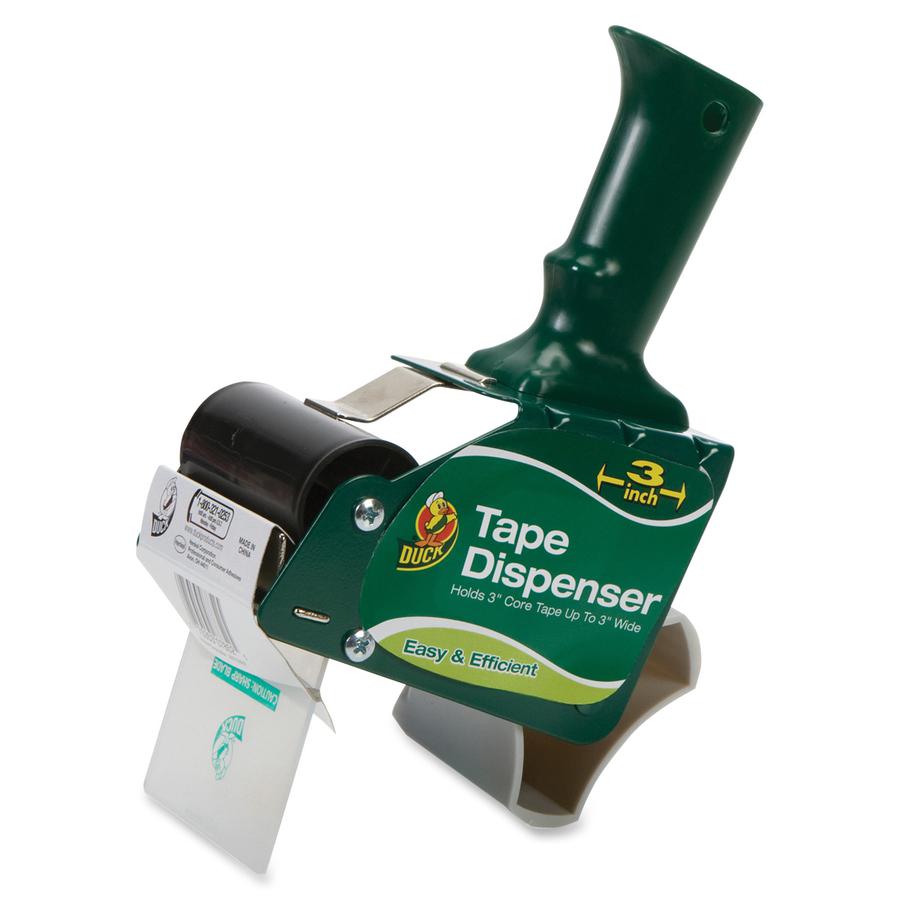 Duck Brand Brand Heavy-duty Wide Tape Gun - 3" Core - Adjustable Tension Mechanism - Metal, Plastic - Green - 1 Each. Picture 3