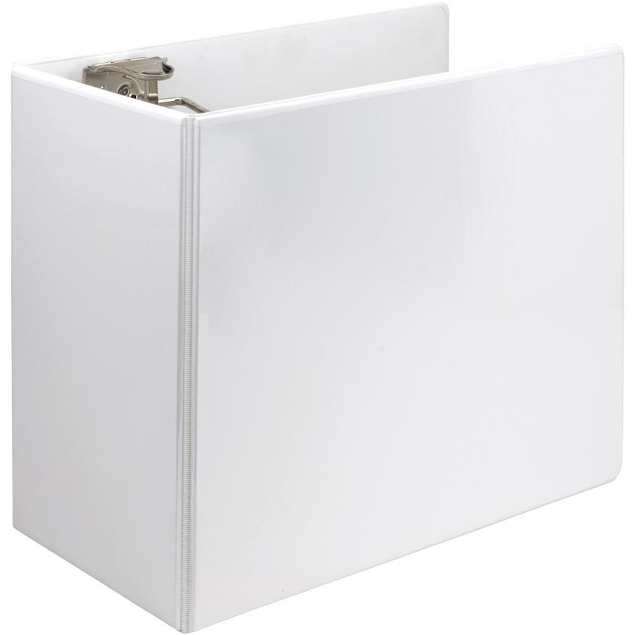 Samsill Durable View Binder - 6" Binder Capacity - Letter - 8 1/2" x 11" Sheet Size - 1225 Sheet Capacity - D-Ring Fastener(s) - 2 Internal Pocket(s) - Chipboard, Polypropylene - White - 2.73 lb - Rec. Picture 2