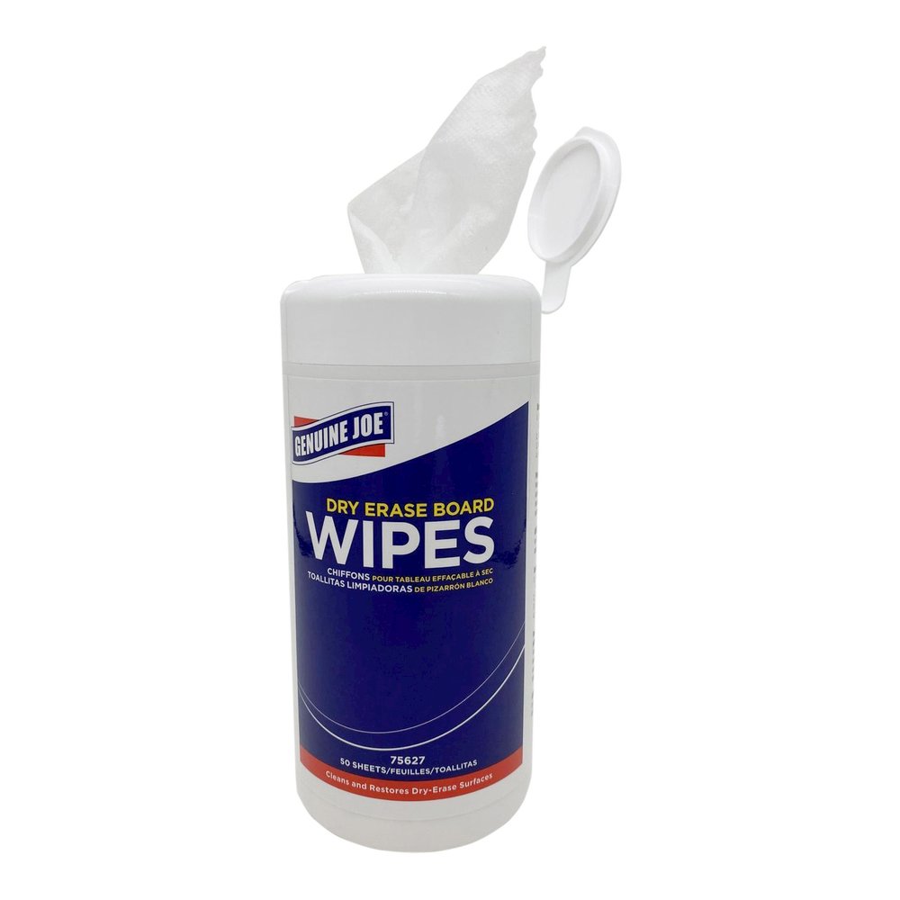 Genuine Joe Dry Erase Board Cleaning Wipes - 5.90" Width x 8.25" Length - Used as Shadow Remover, Ghost Remover - Non-toxic, Low Odor - White - 50/Tub - 1 Each. Picture 7