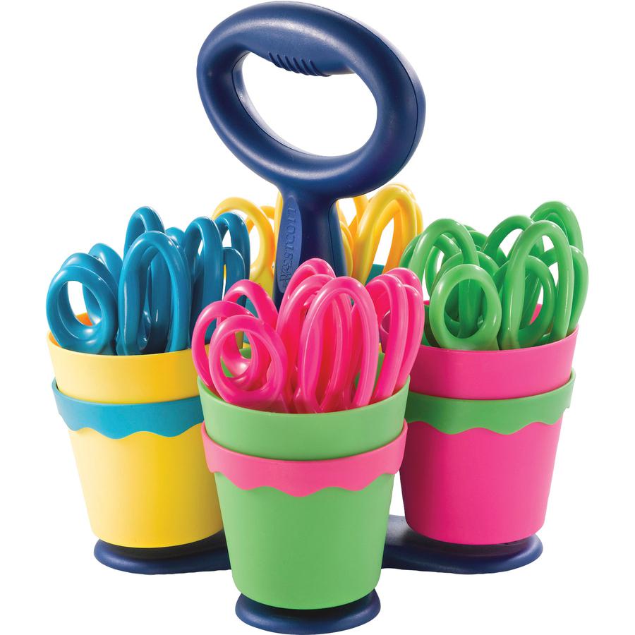 Westcott Teachers Scissors Caddy with 24 pieces of 14606 Blunt - 5" Overall Length - Left/Right - Stainless Steel - Blunted Tip - Assorted - 1 Each. Picture 11