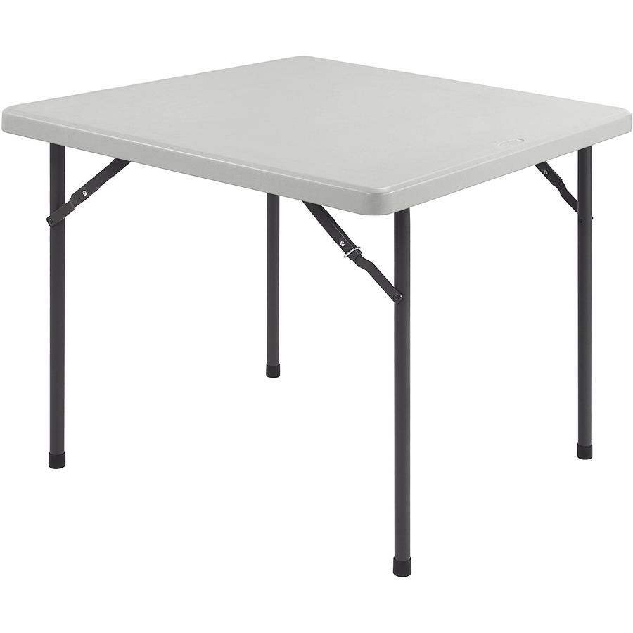 Lorell Ultra-Lite Banquet Folding Table - Square Top - 600 lb Capacity - 29" Height x 36" Width x 36" Depth - Indoor, Outdoor - Gray, Powder Coated - 1 Each. Picture 13