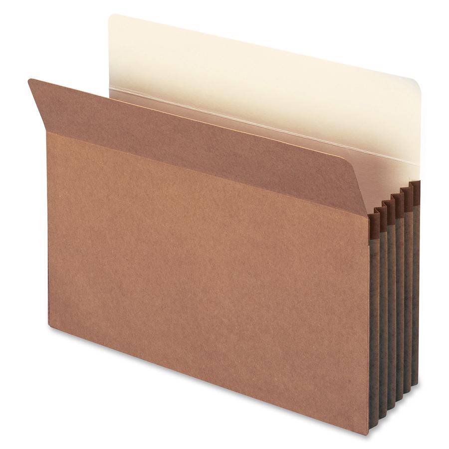 Smead Straight Tab Cut Letter Recycled File Pocket - 8 1/2" x 11" - 5 1/4" Expansion - Redrope - Tear Proof Gusset - 100% Recycled - 10 / Box. Picture 8