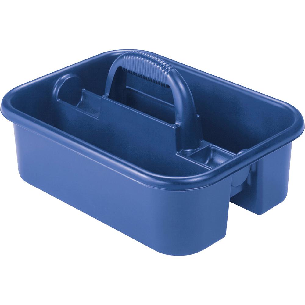 Akro-Mils Handheld Tote Caddy - External Dimensions: 13.8" Width x 18.4" Depth x 9" Height - Polymer - Blue - For Tool - 1 Each. Picture 2