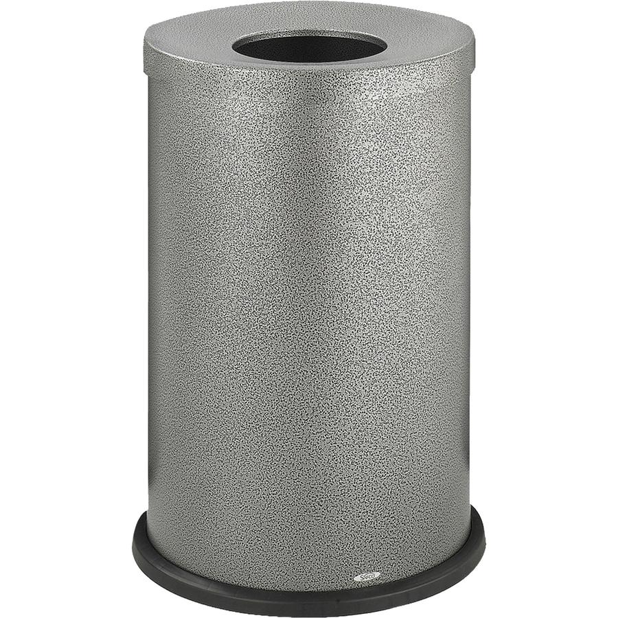 Safco Open Top Speckled Waste Receptacle - 35 gal Capacity - Round - 8.50" Opening Diameter - 28.5" Height x 19.8" Diameter - Steel - Black Speckle - 1 Each. Picture 2