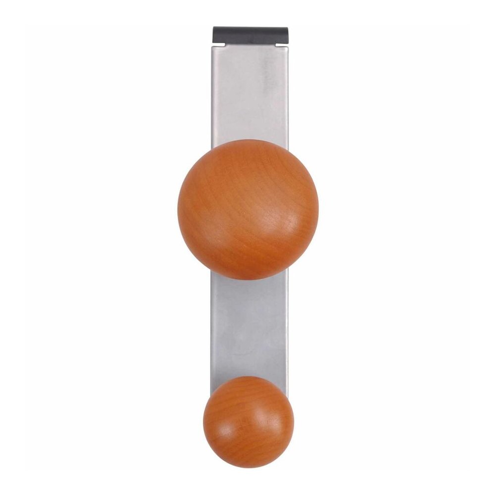 Alba Double Peg Garment Holder - 2 Pegs - 7.8" Height x 2.4" Width - for Garment - Silver, Brown - 1 Each. Picture 6