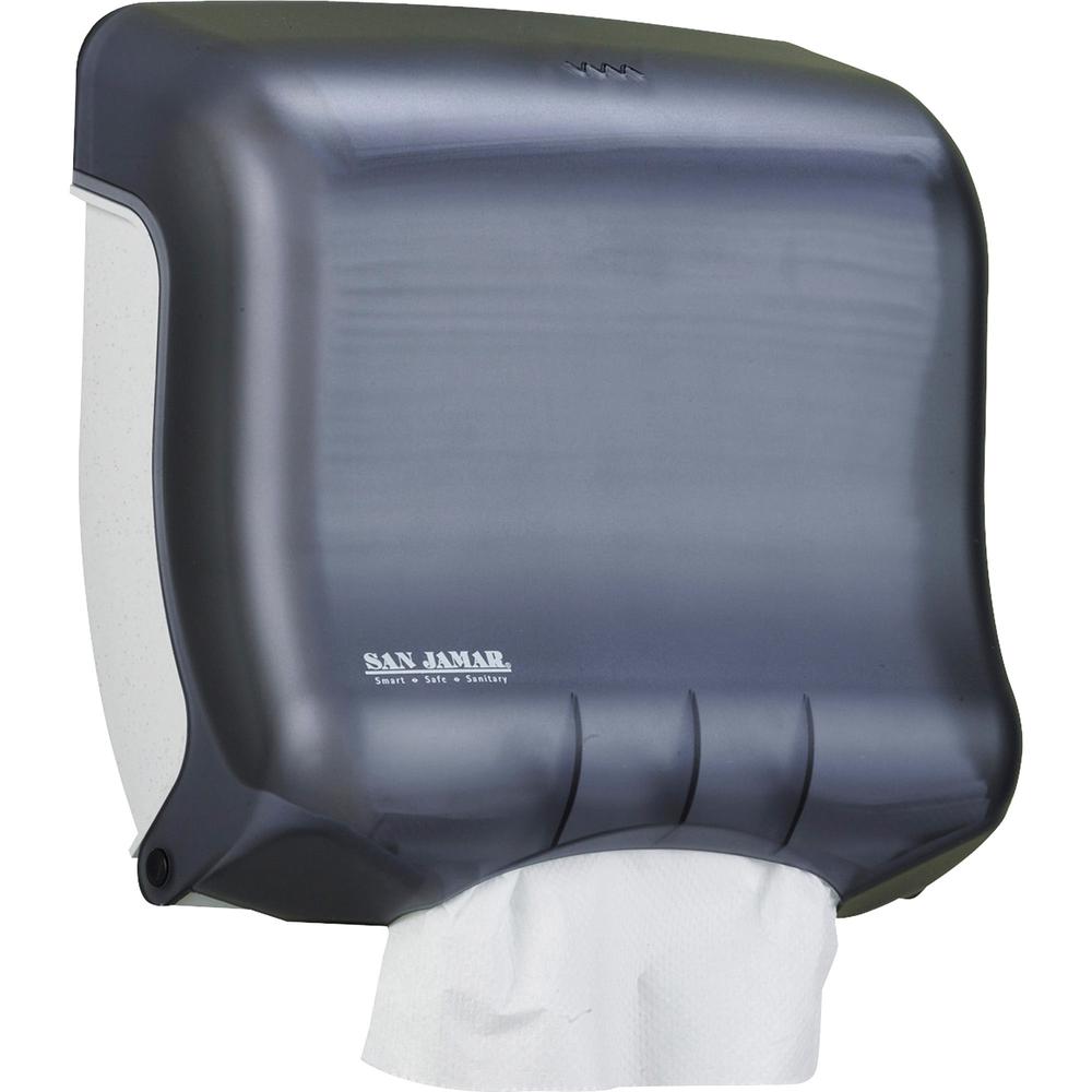 San Jamar UltraFold Towel Dispenser - C Fold, Multifold Dispenser - 240 x Sheet C Fold, 400 x Sheet Multifold - 11.5" Height x 11.5" Width x 6" Depth - Pearl Black - 1 Each. Picture 2