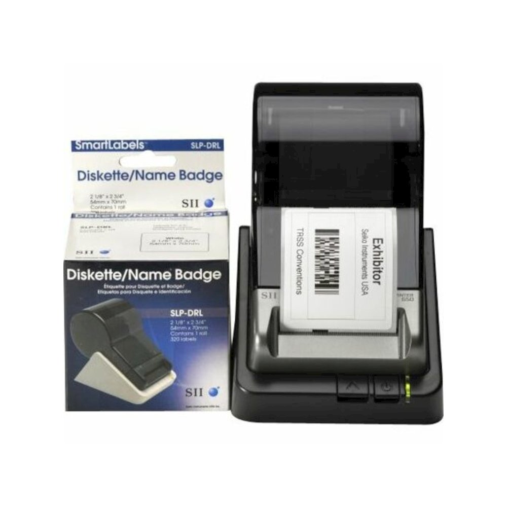 Seiko Diskette Label - 2 3/4" Width x 2 1/8" Length - Permanent Adhesive - Rectangle - Direct Thermal - White - Thermal Paper - 320 / Roll - 1 Each. Picture 2