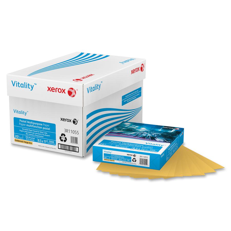 Xerox Vitality Multipurpose Pastel Paper - Letter - 8 1/2" x 11" - 20 lb Basis Weight - Jam-free - Goldenrod - 500 / Ream. Picture 3