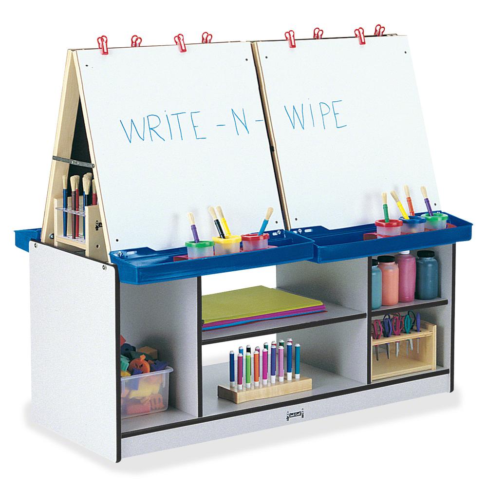 Jonti-Craft Rainbow Accents 4 Station Art Center - Freckled Gray, Black Stand - Floor Standing - Assembly Required - 1 Each. Picture 2