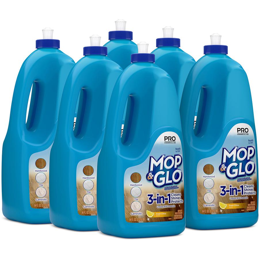 Professional MOP & GLO&reg; Triple Action Floor Shine Cleaner - For Wood Floor, Vinyl Floor, Linoleum Floor, Ceramic Tile Floor, Tile - 64 oz (4 lb) - Fresh Citrus Scent - 6 / Carton - Tan. Picture 8