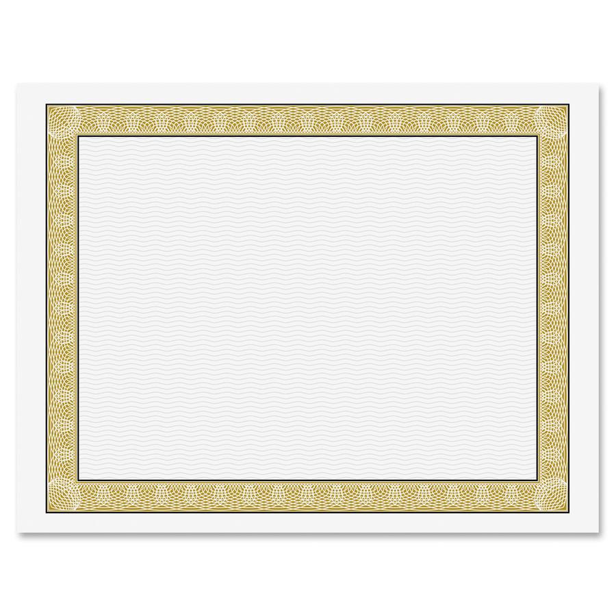 Geographics Natural Diplomat Certificate - 24 lb Basis Weight - 11" x 8.5" - Inkjet, Laser Compatible - Gold with White Border - Parchment Paper - 50 / Pack. Picture 2