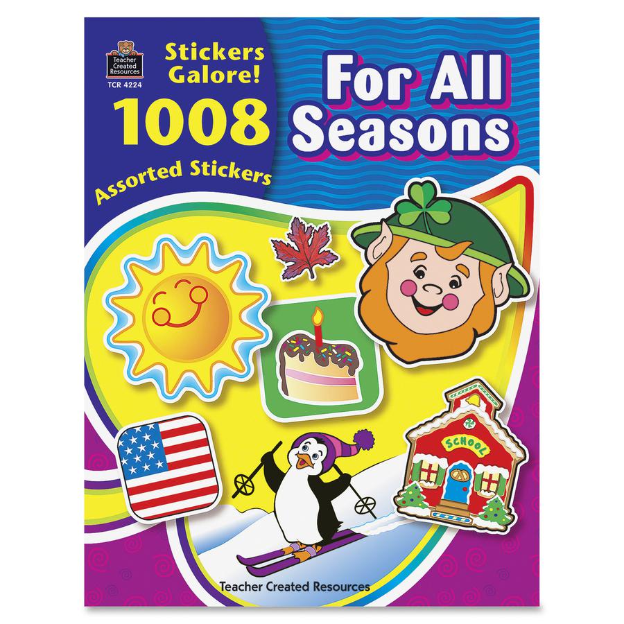 Teacher Created Resources For All Seasons Sticker Book - Self-adhesive - Acid-free, Lignin-free - Assorted - 1008 / Pack. Picture 2