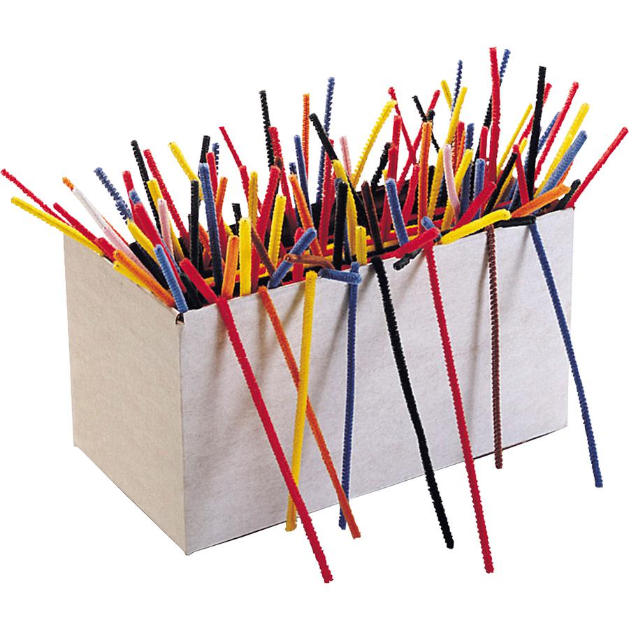 Creativity Street Chenille Stems Classpack - Craft, Classroom Activities - 12.50"Height x 157.5 milThickness x 12"Length - 1000 / Box - Assorted - Polyester. Picture 2