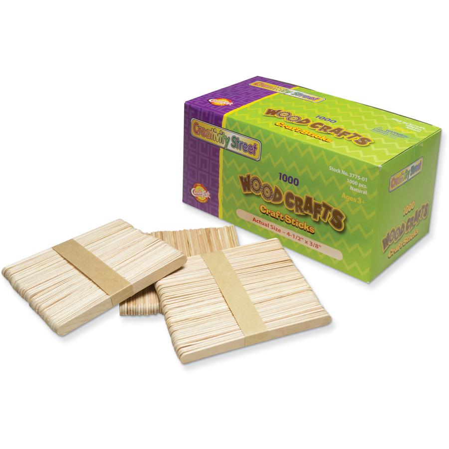Creativity Street Regular Craft Sticks - Art Project, Craft Project - 5.50"Height x 0.38"Width x 4.50"Length - 1 / Box - Natural - Natural Wood. Picture 2