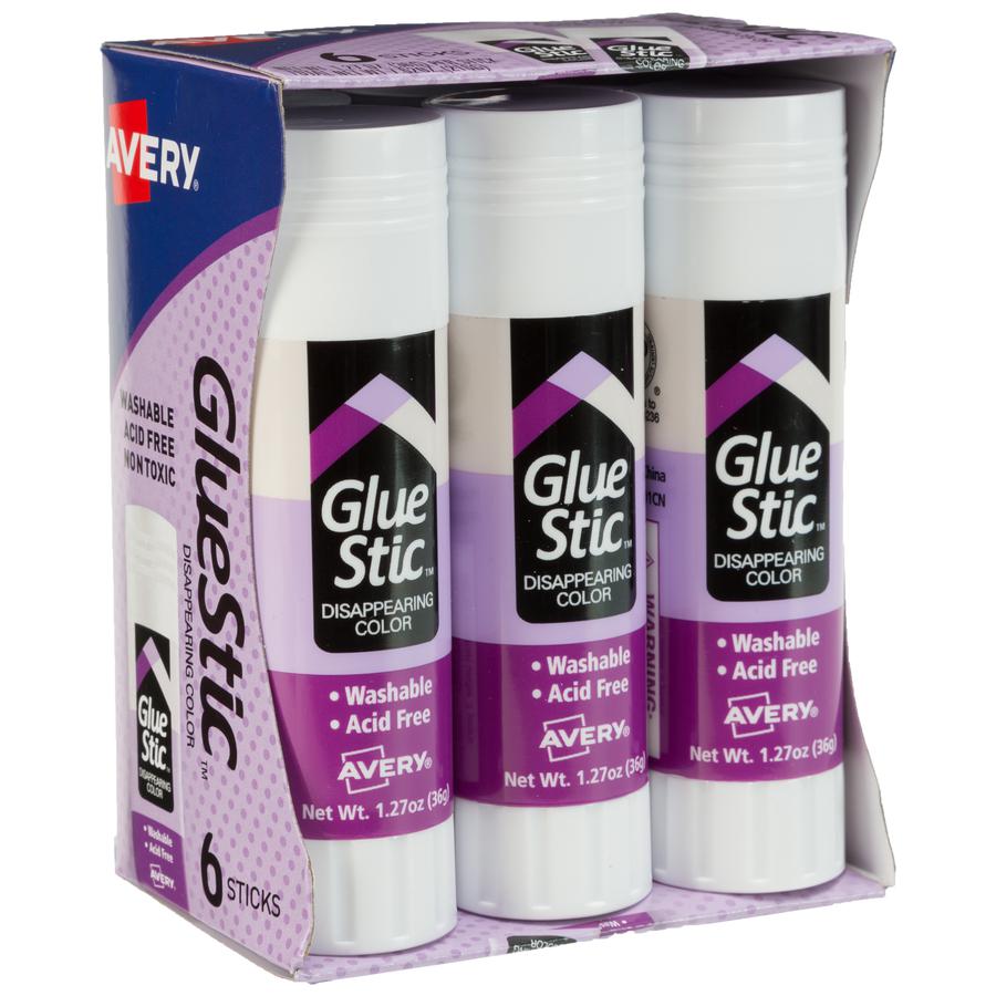 Avery&reg; Glue Stic with Disappearing Purple Color - 1.27 oz - 6 / Pack - Purple. Picture 4