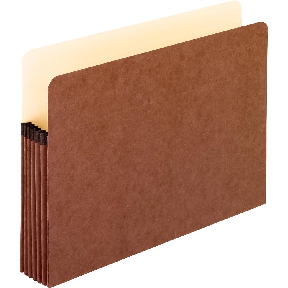 Pendaflex Letter Recycled File Pocket - 8 1/2" x 11" - 5 1/4" Expansion - Red Fiber - Red - Acid-free, Reinforced Gusset, Rip Resistant - 30% Recycled - 50 / Carton. Picture 3